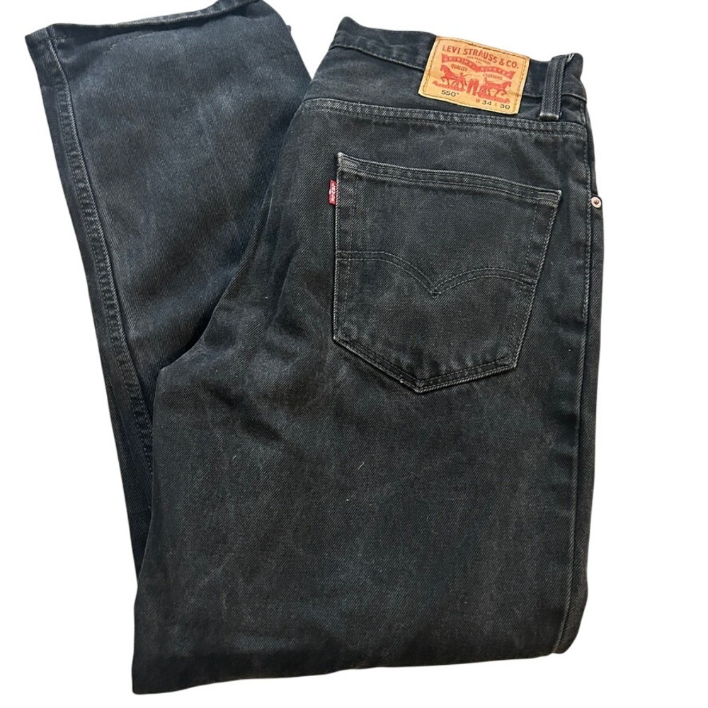 Levi's 550 Relaxed Fit Tapered Leg Jeans Faded Black‎ Denim W34 L30